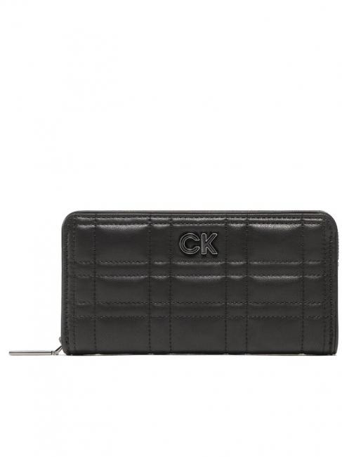 CALVIN KLEIN RE-LOCK QUILT Großes Portemonnaie mit Reißverschluss ckschwarz - Brieftaschen Damen