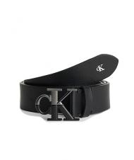 CALVIN KLEIN CK JEANS MONOGRAM PLAQUE Lederg&uuml;rtel Schwarz - G&uuml;rtel - 1