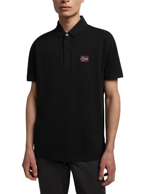 NAPAPIJRI EBEA 1 Leichtes Piqué-Poloshirt mit Baumwollfähnchen schwarz 041 - Herren-Polo-Shirts/Herren-Polo-Shirt/Herrenpoloshirt/Herrenpoloshirts
