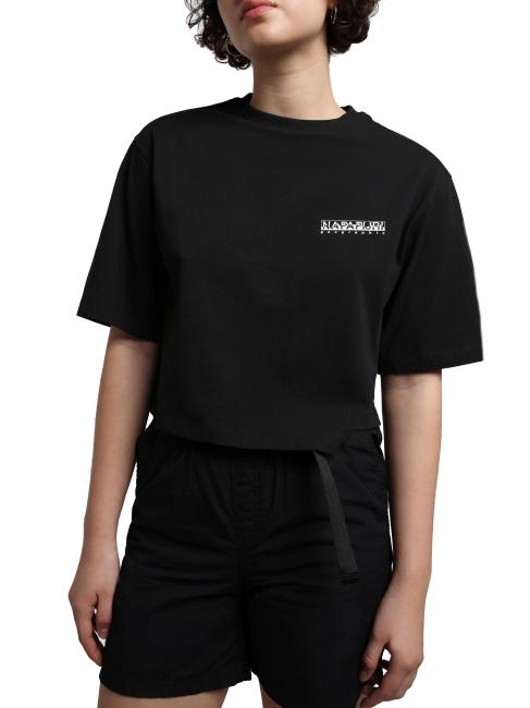 NAPAPIJRI S-VENY CROPPED Kurzes T-Shirt aus Baumwolle schwarz 041 - T-Shirts und Tops für Damen