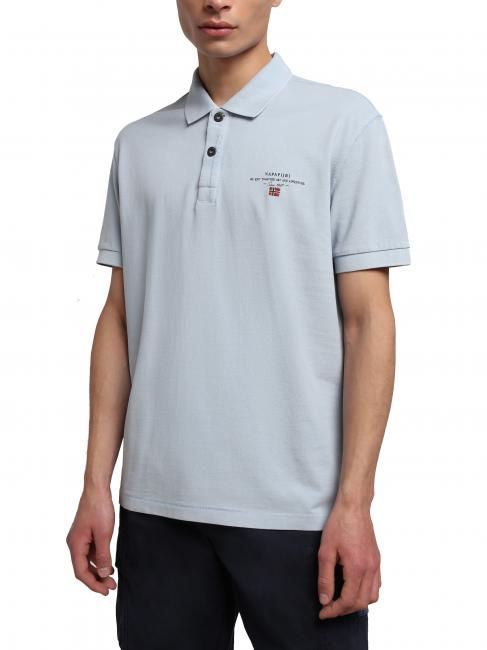 NAPAPIJRI ELBAS 4 Kurzärmliges Poloshirt aus Baumwolle blauer Nebel - Herren-Polo-Shirts/Herren-Polo-Shirt/Herrenpoloshirt/Herrenpoloshirts