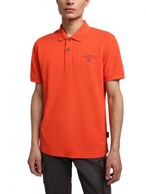 NAPAPIJRI ELBAS 4 Kurzärmliges Poloshirt aus Baumwolle rote Tomate - Herren-Polo-Shirts/Herren-Polo-Shirt/Herrenpoloshirt/Herrenpoloshirts