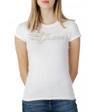 GUESS FLAME LOGO T-Shirt aus Stretch-Baumwolle - T-Shirts und Tops f&uuml;r Damen
