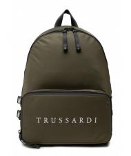 TRUSSARDI SPEEDY LETTERING Nylon-Rucksack, 15,6-Zoll-PC-Halterung gr&uuml;ne Olive / Stein - PC-Rucks&auml;cke - 1