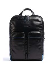 PIQUADRO BLUE SQUARE Revamp Laptop-Rucksack 14", aus Leder Schwarz - PC-Rucksäcke - 1