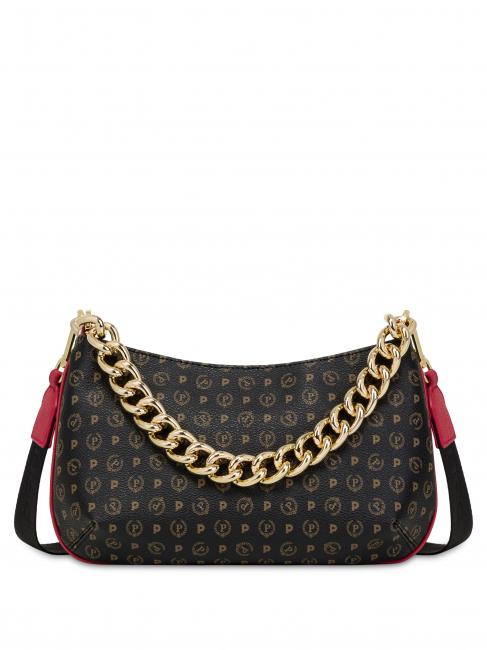 POLLINI HERITAGE Umhängetasche mit Kettengriff schwarzer Lack - Damentaschen