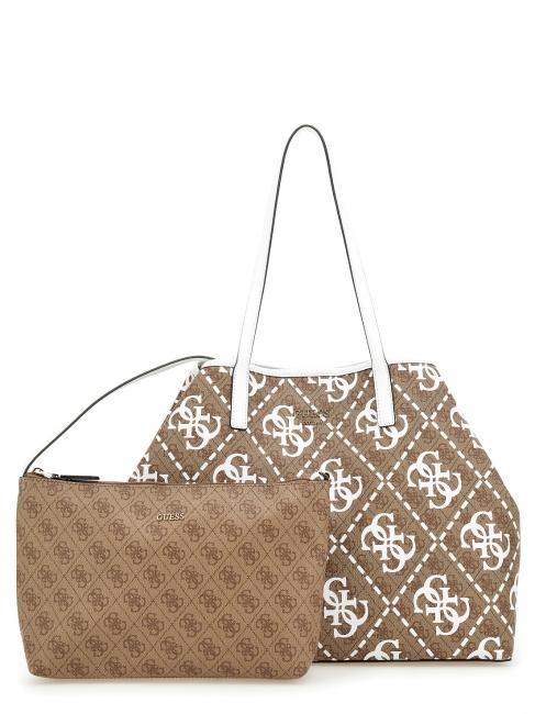 GUESS VIKKY L Einkaufstasche mit Kupplung Milchlogo/weiß - Damentaschen