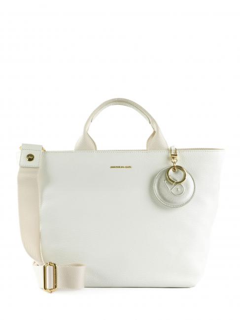 MANDARINA DUCK MELLOW Lederhandtasche mit Schultergurt optisch weiß - Damentaschen