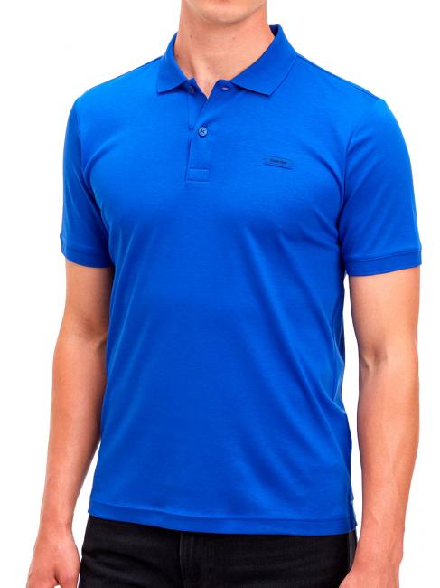 CALVIN KLEIN SMOOTH Slim Kurzärmliges Poloshirt aus Baumwolle mittleres azurblau - Herren-Polo-Shirts/Herren-Polo-Shirt/Herrenpoloshirt/Herrenpoloshirts