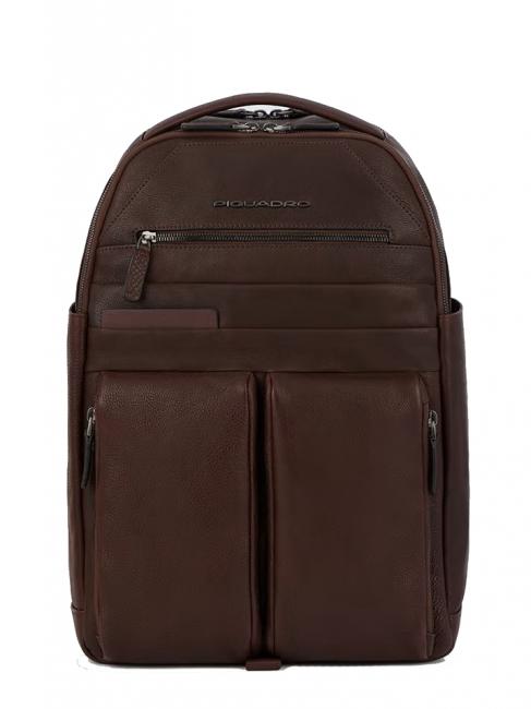 PIQUADRO PAAVO Laptop-Rucksack 15,6", aus Leder MORO - PC-Rucksäcke