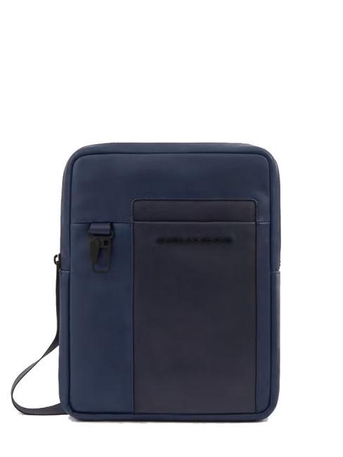 PIQUADRO FINN iPad-Tasche aus Leder Blau - Umhängetaschen Herren