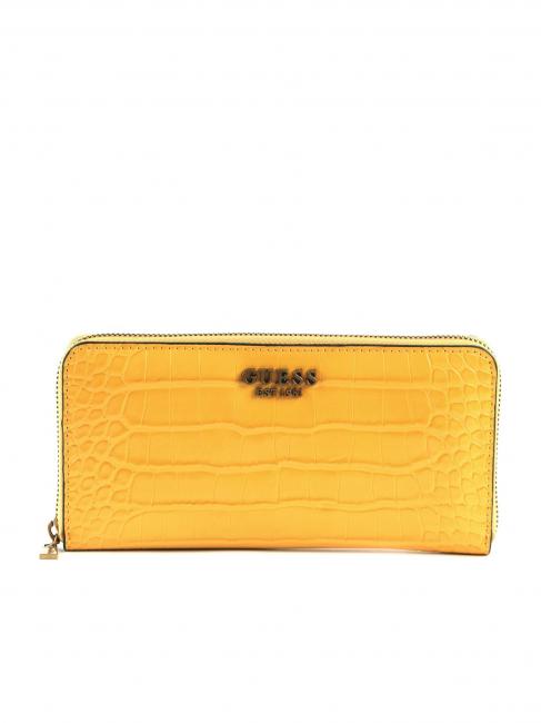 GUESS LAUREL Große Brieftasche mit Reißverschluss gelb - Brieftaschen Damen