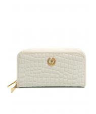 POLLINI COCCO LUX Gro&szlig;es Portemonnaie mit Rei&szlig;verschluss Elfenbein - Brieftaschen Damen - 1