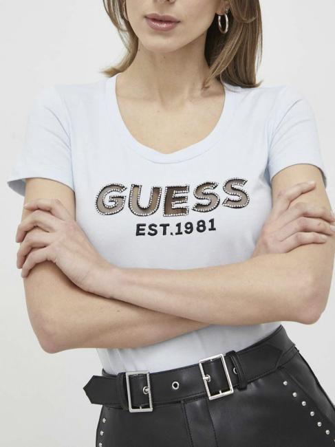 GUESS MESH LOGO  T-Shirts purweiß - T-Shirts und Tops für Damen