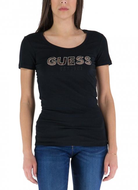 GUESS MESH LOGO  T-Shirts jetbla - T-Shirts und Tops für Damen