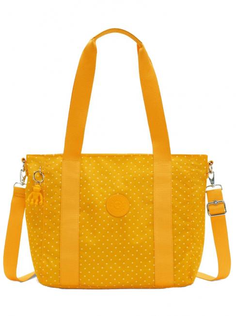KIPLING CLASSIC ASSENI Shopper mit Schulterriemen weicher Punkt gelb - Damentaschen