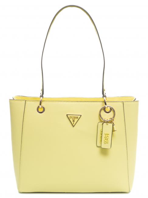 GUESS NOELLE Einkaufstasche aus Saffiano gelb - Damentaschen