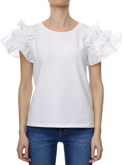 LIUJO T-shirt con rouches  Optisch weiß - T-Shirts und Tops für Damen
