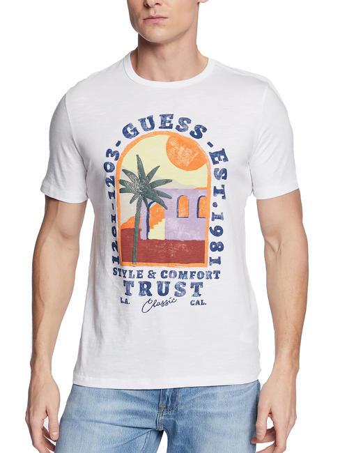 GUESS PALM WINDOW Bedrucktes T-Shirt purweiß - Herren-T-Shirts