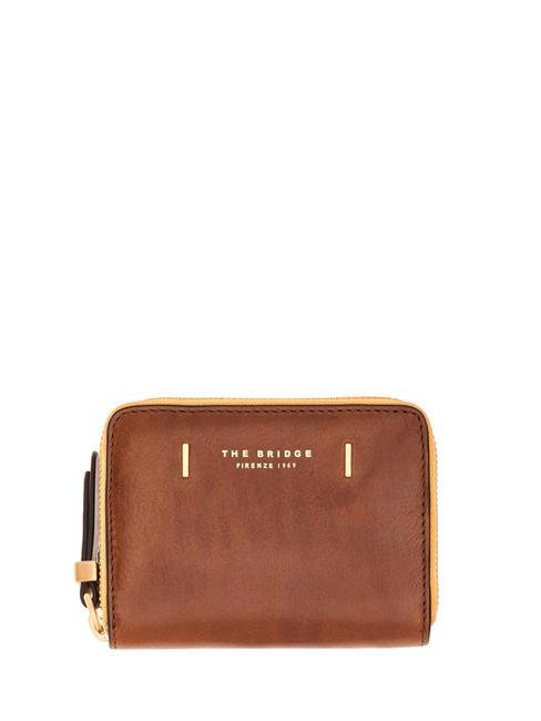 THE BRIDGE CHIARA Kleine Brieftasche aus Leder BRAUN - Brieftaschen Damen