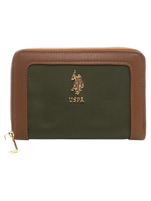 U.S. POLO ASSN. HOUSTON Brieftasche mit Reißverschluss grün/braun - Brieftaschen Damen