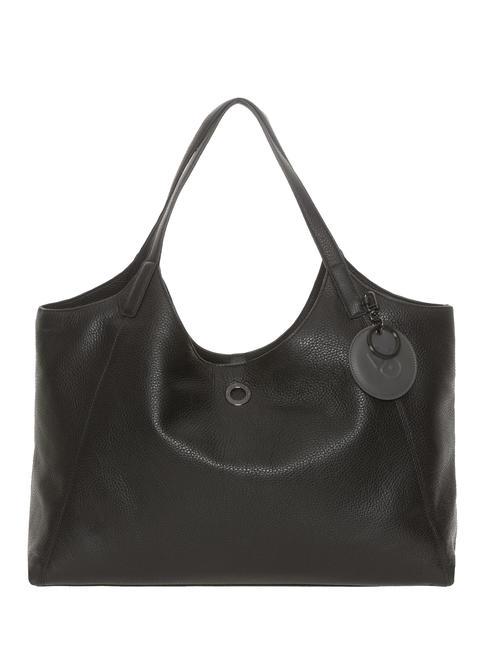 MANDARINA DUCK MELLOW Einkaufstasche aus Leder Schwarz - Damentaschen