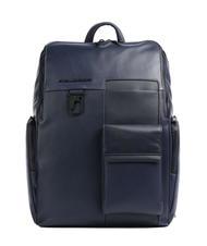 PIQUADRO FINN Laptop-Rucksack 15,6", aus Leder Blau - PC-Rucksäcke - 1
