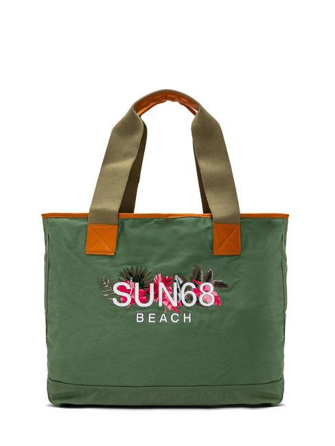 SUN68 LOGO BEACH Strandtasche aus Segeltuch Militär- - Damentaschen