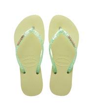 HAVAIANAS SLIM GLITTER FLOURISH Flip-Flops aus Gummi gr&uuml;ner Garten - Damenschuhe - 1