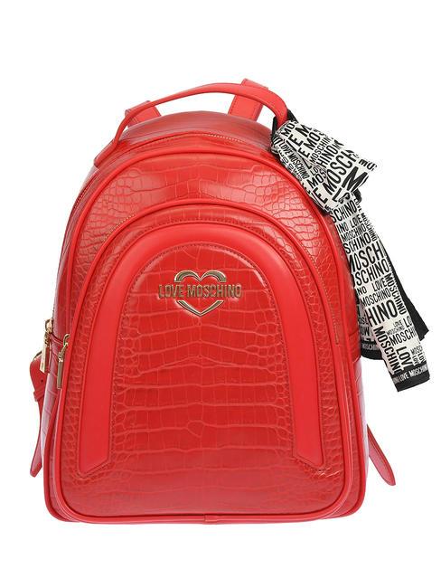 LOVE MOSCHINO CROCO PRINT Rucksack mit Schal rot - Damentaschen