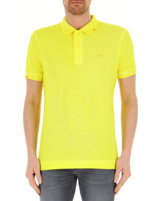 SUN68 SPECIAL DYED EL. Poloshirt aus Stretch-Baumwolle fluo gelb - Herren-Polo-Shirts/Herren-Polo-Shirt/Herrenpoloshirt/Herrenpoloshirts