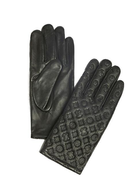 GUESS LOGO EMBOSSED Lederhandschuhe mit Stickerei SCHWARZ - Handschuhe