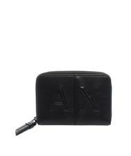ARMANI EXCHANGE LOGO EMBOSSED Kleines Portemonnaie mit Rei&szlig;verschluss Schwarz - Brieftaschen Damen - 1