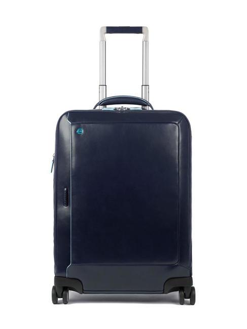 PIQUADRO BLUE SQUARE Handgepäck-Trolley aus Leder, 15,6-Zoll-PC-Halterung Blau - Handgepäck