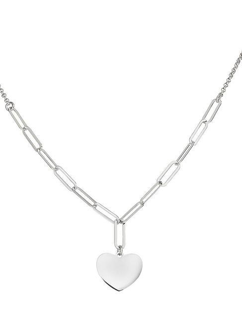 AMEN COCCOLE Rhodinierte Silberkette mit Herz Rhodium - Halsketten