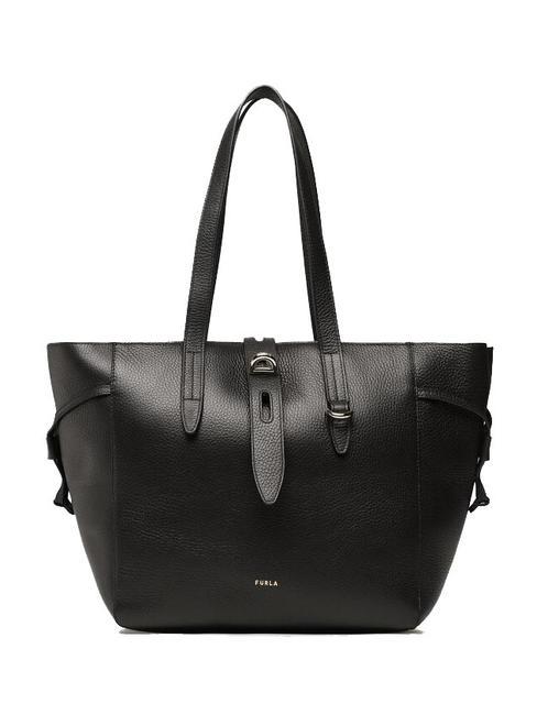 FURLA NET Mittelgroße Einkaufstasche aus Leder Schwarz - Damentaschen