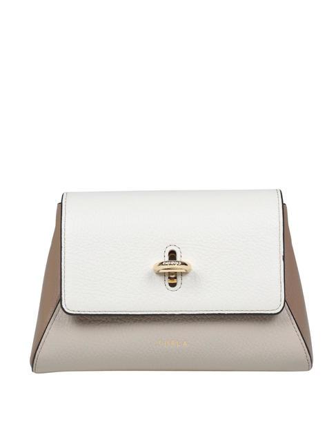 FURLA NET Rahmentasche aus Leder Marshmallow+Vollmond+Greige - Damentaschen