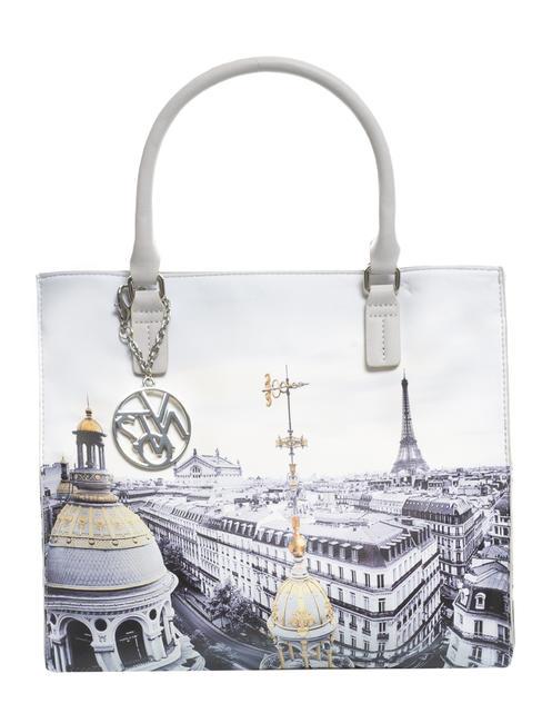 YNOT FASHION Handtasche, mit Schultergurt, Allover-Druck Paris - Damentaschen
