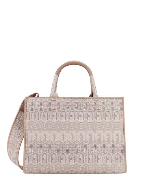 FURLA OPPORTUNITY S Tragetasche aus recyceltem Jacquard NATÜRLICHE TÖNE - Damentaschen