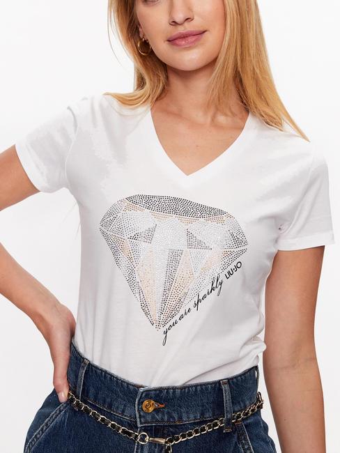 LIUJO DIAMOND eco-friendly Glitzer-T-Shirt weißer Liujo-Diamant - T-Shirts und Tops für Damen