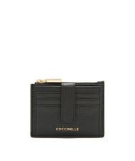 COCCINELLE METALLIC SOFT Flache Geldbörse aus strukturiertem Leder - Brieftaschen Damen