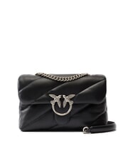 PINKO CLASSIC LOVE PUFF Tasche aus Nappaleder schwarz-altsilber - Damentaschen - 1