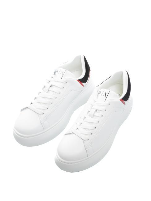 ARMANI EXCHANGE A|X Ledersneaker op.weiß+rot+schwarz - Damenschuhe