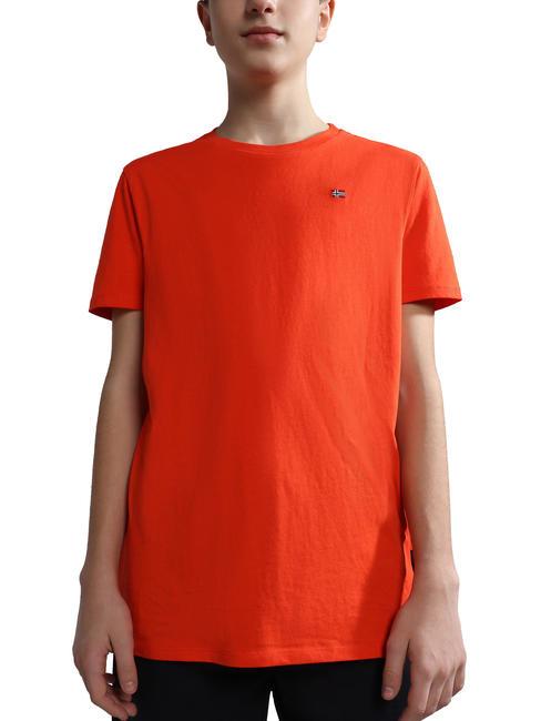 NAPAPIJRI K SALIS SS 2 Baumwoll-T-Shirt mit Mikrofähnchen rote Kirsche r05 - Kinder-T-Shirt
