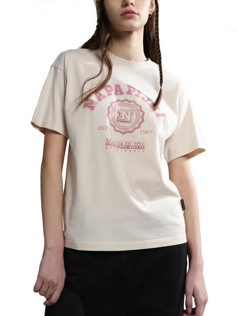 NAPAPIJRI S-MORENO Baumwoll t-shirt Weißkappe grau - T-Shirts und Tops für Damen