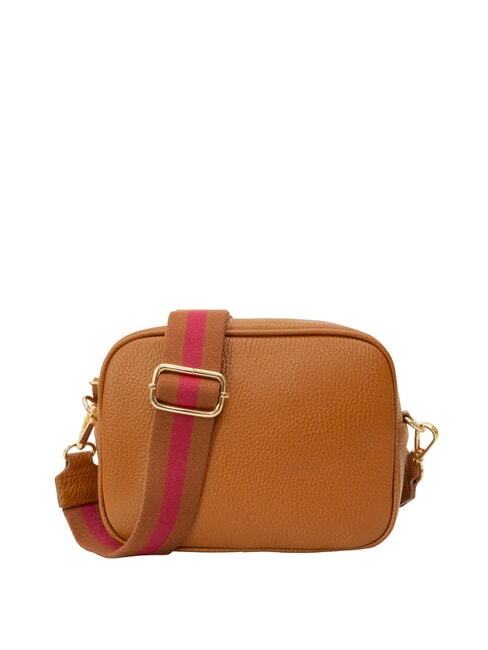 LESAC LUCIA Doppelte Umhängetasche aus Dollar-Leder dunkles Leder - Damentaschen