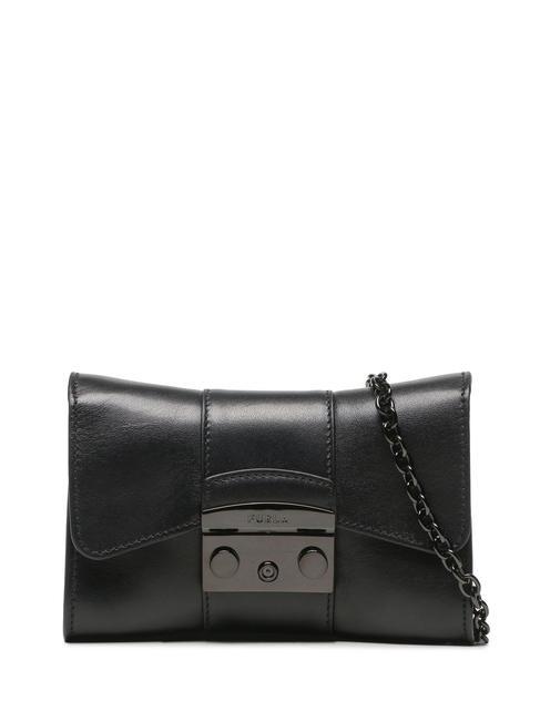 FURLA METROPOLIS Mini-Umhängetasche aus Leder Schwarz - Damentaschen