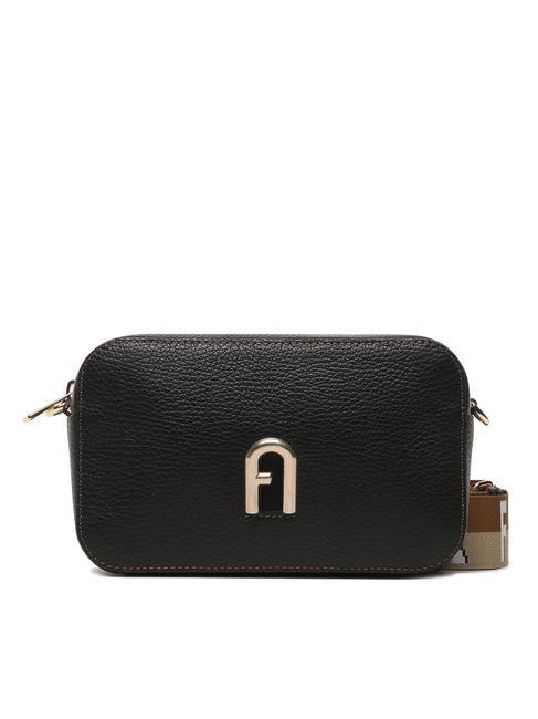 FURLA PRIMULA Mini-Umhängetasche aus Leder schwarz/naturfarbenes Seil - Damentaschen