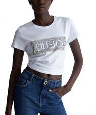 LIUJO MODA T-Shirt mit Pailletten-Logo - T-Shirts und Tops f&uuml;r Damen