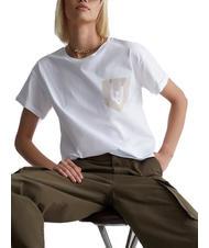 LIUJO BREASTPOCK &Ouml;ko-T-Shirt mit Logo und Strasssteinen - T-Shirts und Tops f&uuml;r Damen